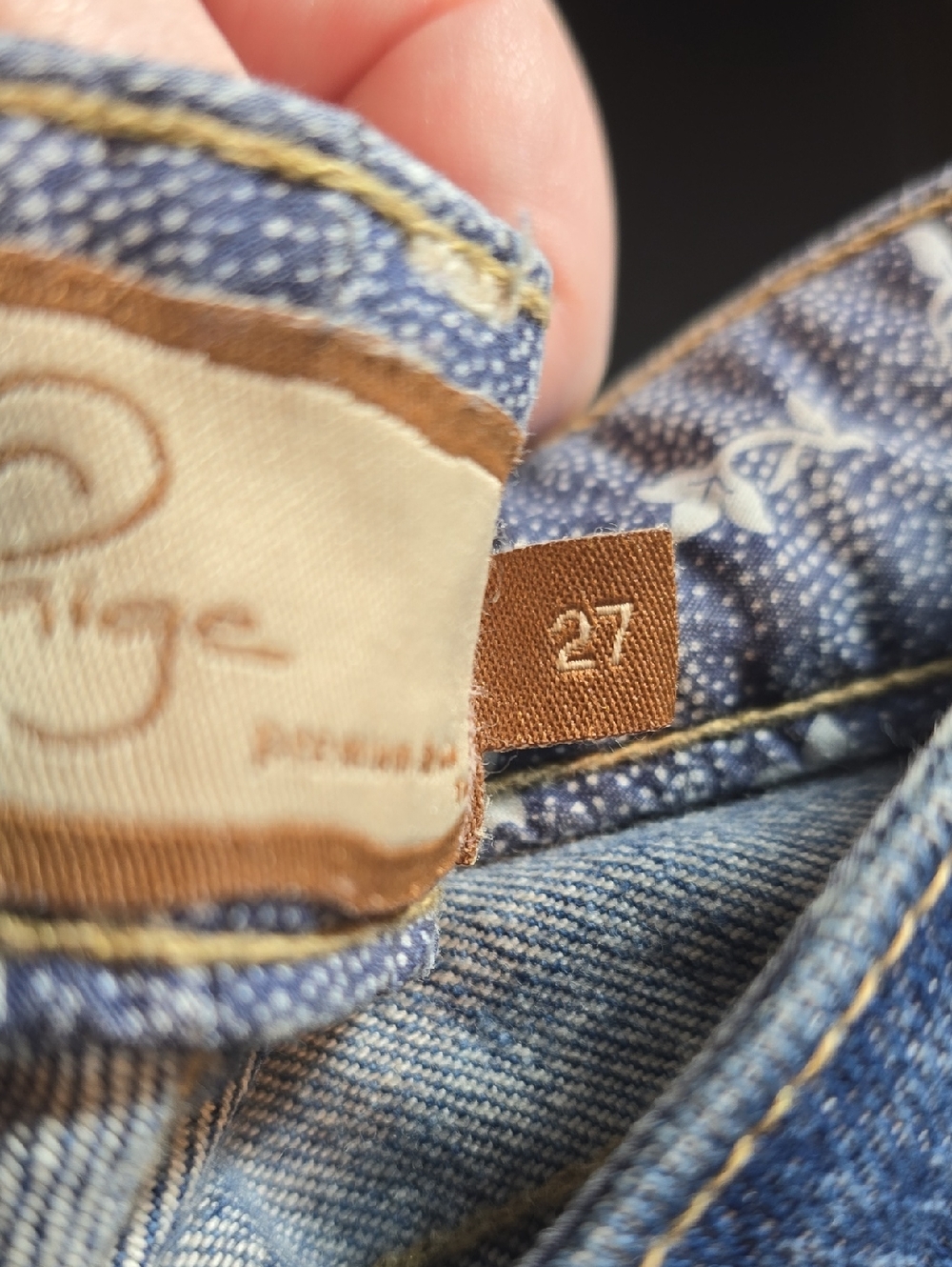 Paige Benedict Canyon Premium Cropped Low-Rise Jeans Embroidered Size 27 - Picture 10 of 12